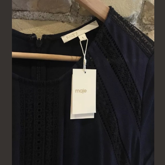 Maje Raglia Mini Flounce Dress Size 1 - Picture 3 of 5